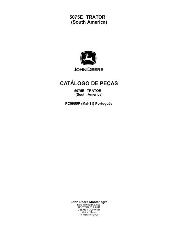 John Deere 5075E Tractor Parts Catalog PC9955P-11 PT - Image 2