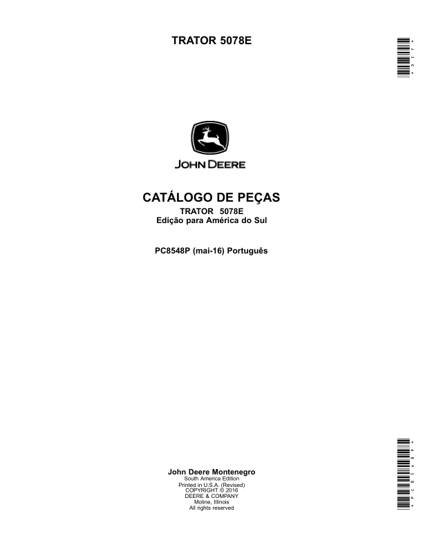 John Deere 5078E Tractor Parts Catalog PC8548P-16 PT - Image 2