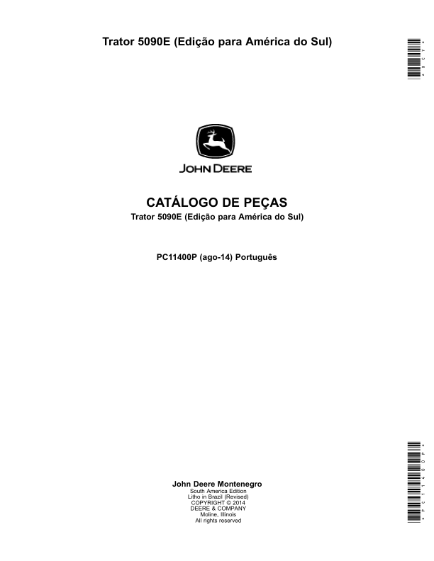 John Deere 5090E Tractor Parts Catalog PC11400P-14 PT - Image 2