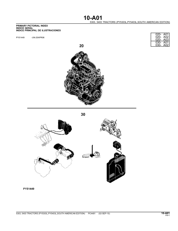 John Deere 5303 5403 Tractor Parts Catalog PC4481 - Image 9