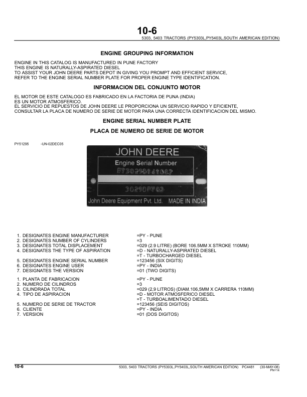 John Deere 5303 5403 Tractor Parts Catalog PC4481 - Image 8