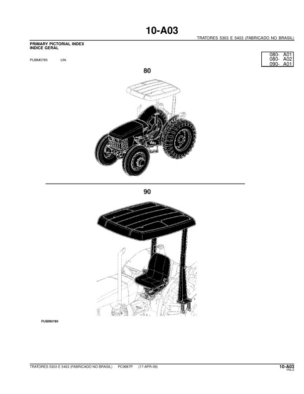 John Deere 5303 5403 Tractor Parts Catalog PC9987P PT - Image 9