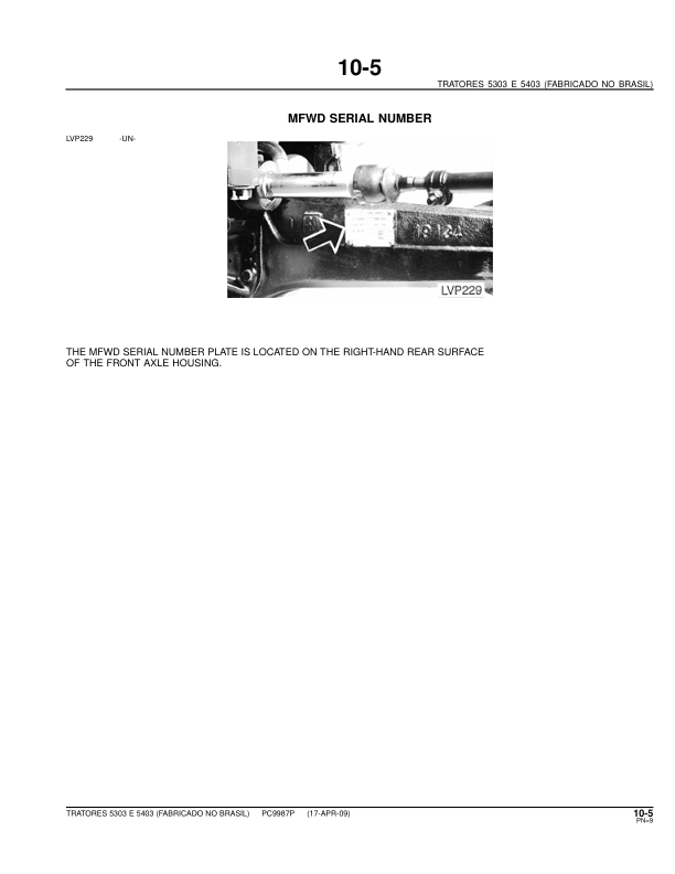 John Deere 5303 5403 Tractor Parts Catalog PC9987P PT - Image 4