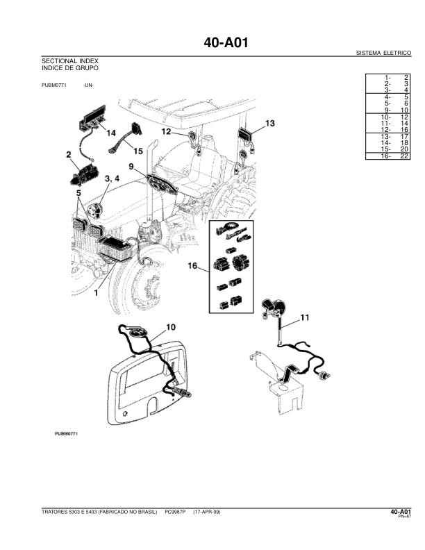 John Deere 5303 5403 Tractor Parts Catalog PC9987P PT - Image 17