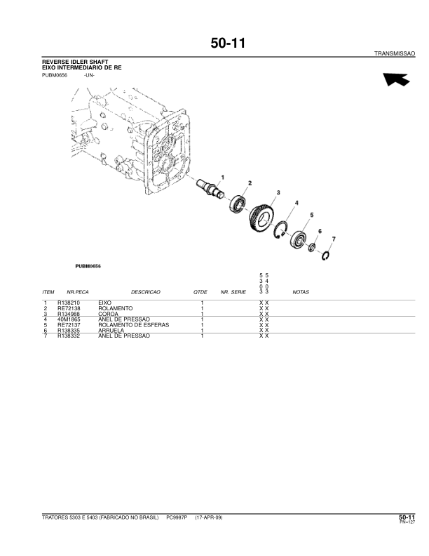 John Deere 5303 5403 Tractor Parts Catalog PC9987P PT - Image 13