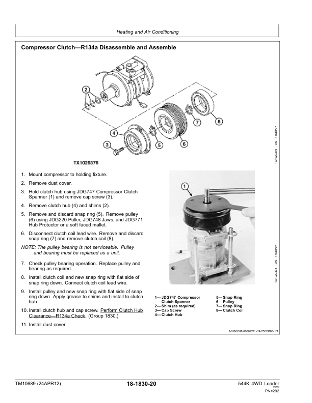 John Deere 544 4WD Wheel Loader with 6068HDW74 Engine Repair Technical Manual TM10689 - Image 10