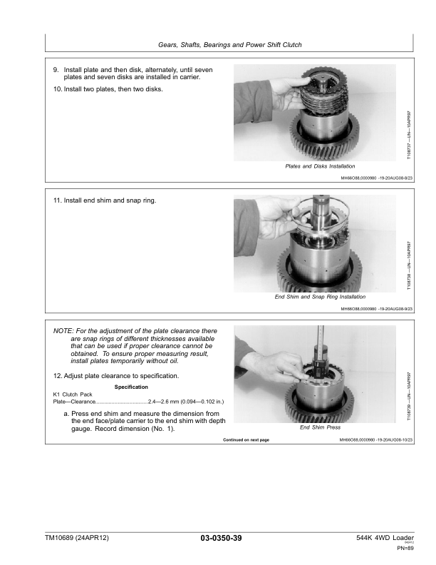 John Deere 544 4WD Wheel Loader with 6068HDW74 Engine Repair Technical Manual TM10689 - Image 13