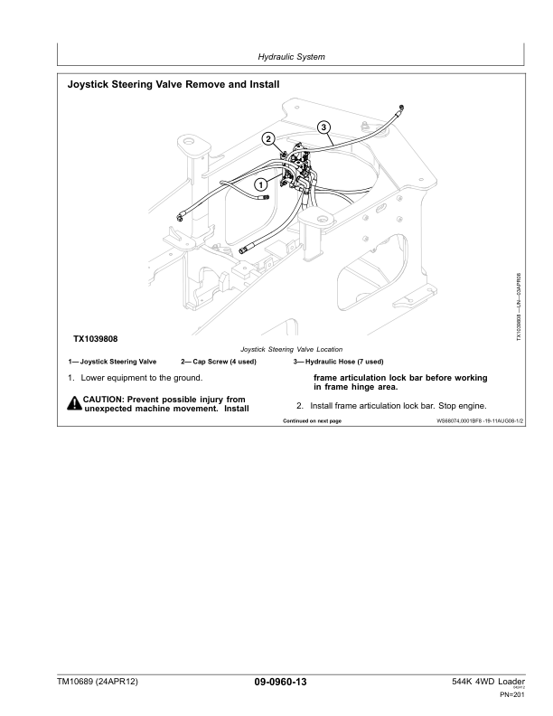 John Deere 544 4WD Wheel Loader with 6068HDW74 Engine Repair Technical Manual TM10689 - Image 8