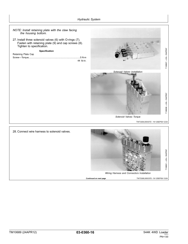 John Deere 544 4WD Wheel Loader with 6068HDW74 Engine Repair Technical Manual TM10689 - Image 6