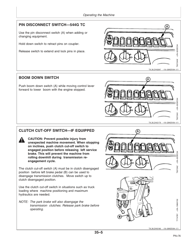 John Deere 544G LL TC 624G 644G Wheel Loader Operators Manual SN557739 and UP OMT159816-G6 - Image 19
