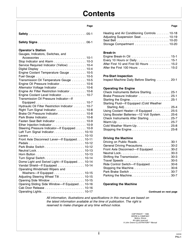 John Deere 544G LL TC 624G 644G Wheel Loader Operators Manual SN557739 and UP OMT159816-G6 - Image 12
