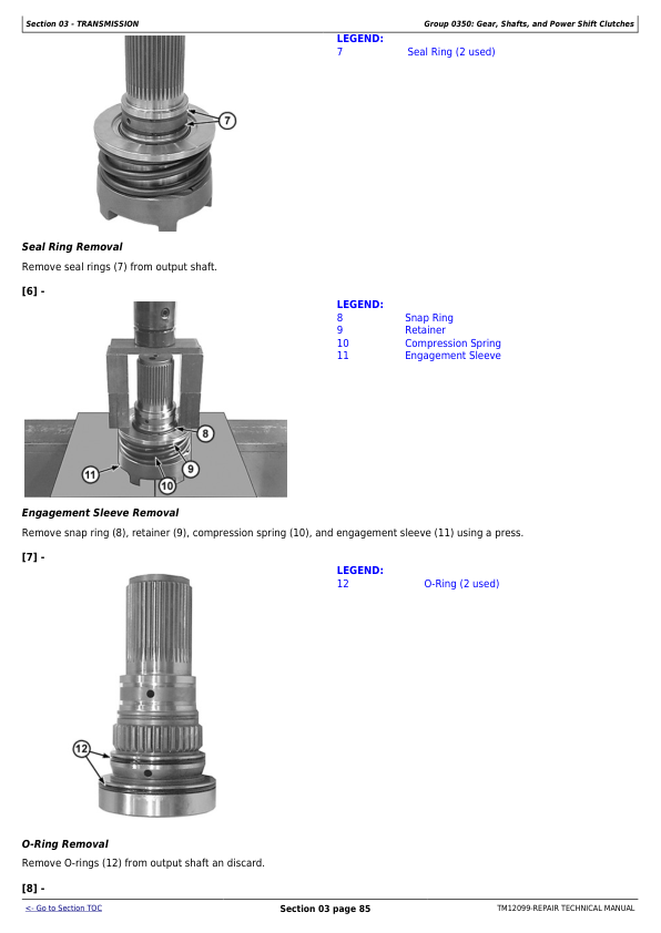 John Deere 544K 4WD Loader Repair Manual TM12099 - Image 7