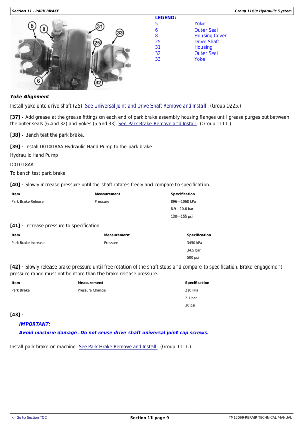 John Deere 544K 4WD Loader Repair Manual TM12099 - Image 9
