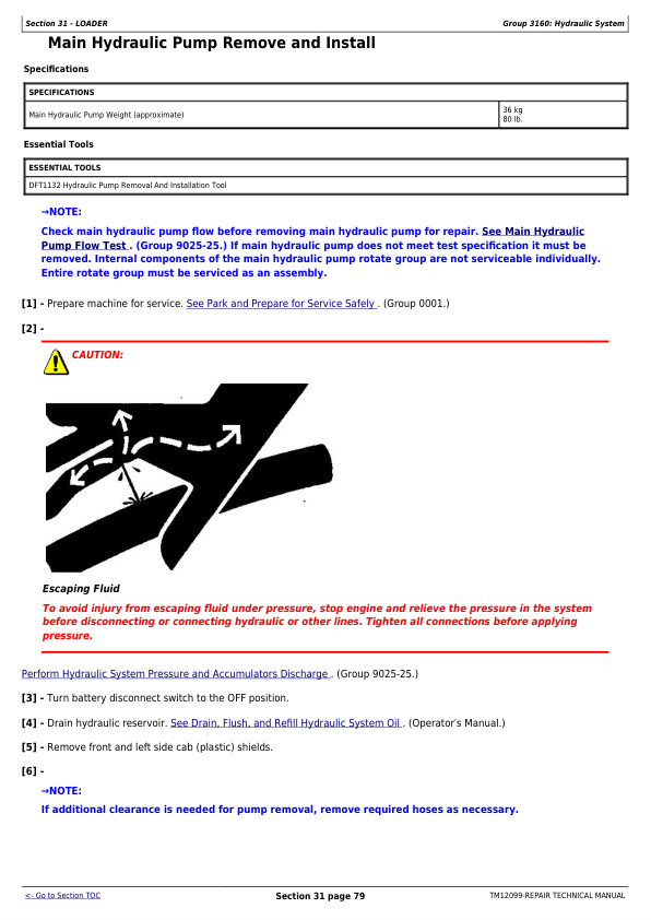 John Deere 544K 4WD Loader Repair Manual TM12099 - Image 12