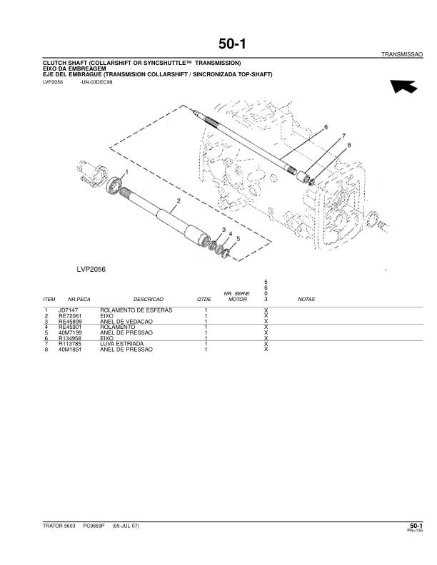 John Deere 5603 Tractor Parts Catalog PC9669P-07 PT - Image 18
