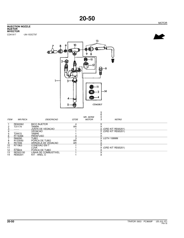 John Deere 5603 Tractor Parts Catalog PC9669P-07 PT - Image 24