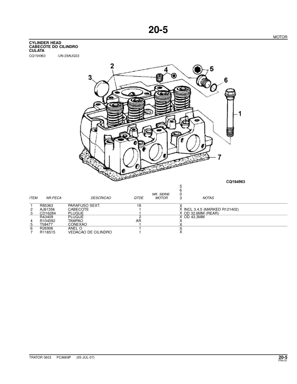 John Deere 5603 Tractor Parts Catalog PC9669P-07 PT - Image 22