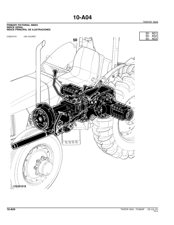 John Deere 5603 Tractor Parts Catalog PC9669P-07 PT - Image 14