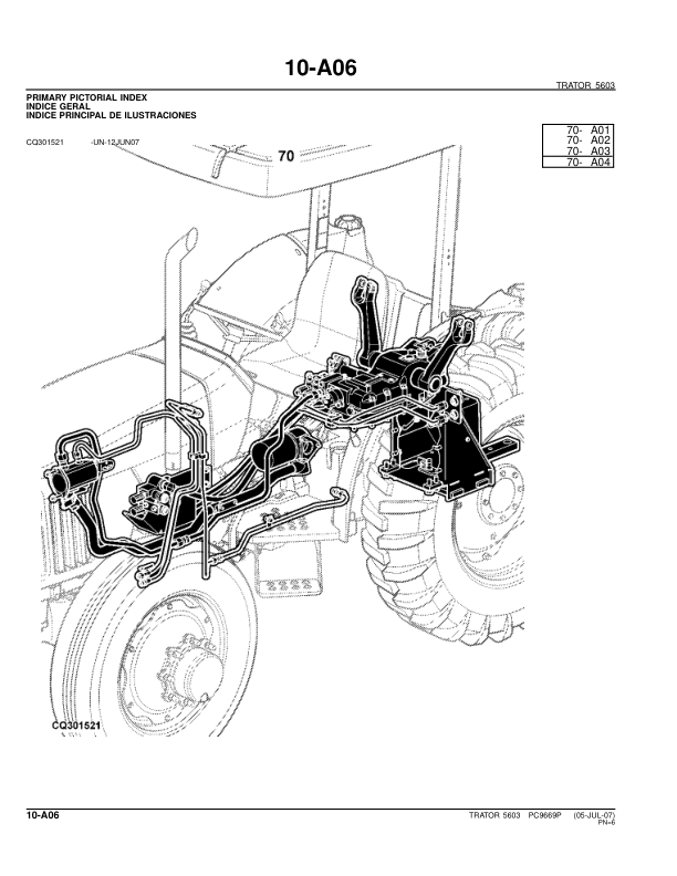 John Deere 5603 Tractor Parts Catalog PC9669P-07 PT - Image 16