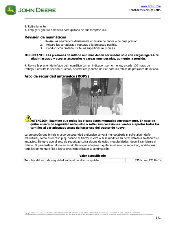 John Deere 5700 5705 Tractor Operators Manual ES - Image 11