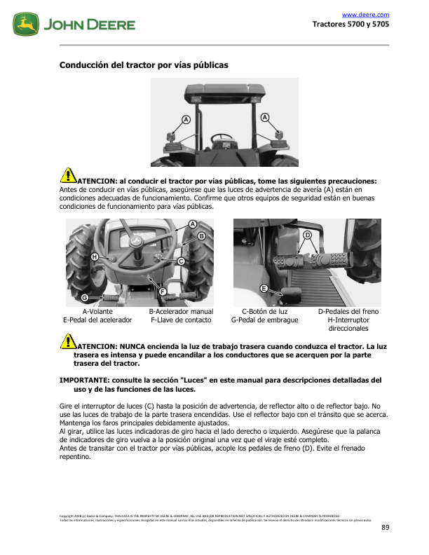 John Deere 5700 5705 Tractor Operators Manual ES - Image 17