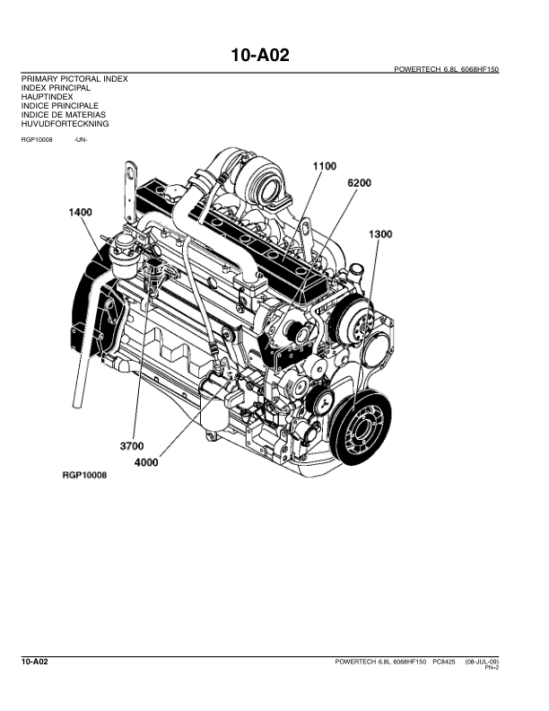 John Deere 6.8 L 6068HF150 PowerTech Engine Parts Catalog PC8425 - Image 7