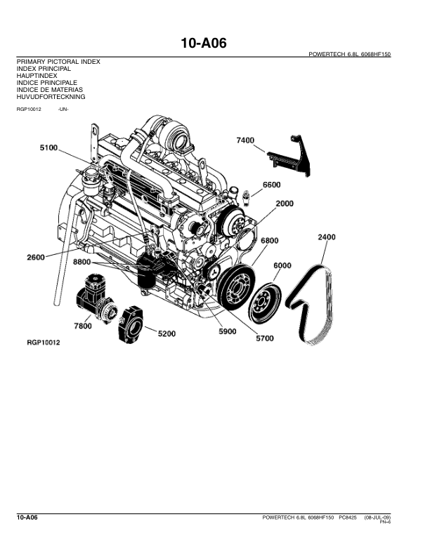 John Deere 6.8 L 6068HF150 PowerTech Engine Parts Catalog PC8425 - Image 11