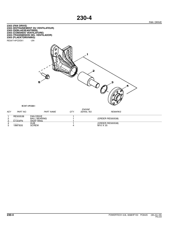 John Deere 6.8 L 6068HF150 PowerTech Engine Parts Catalog PC8425 - Image 13