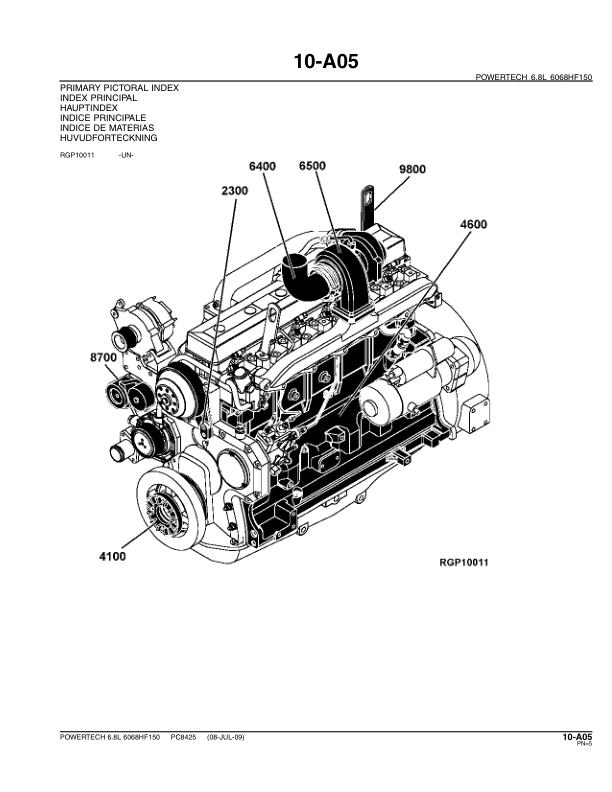 John Deere 6.8 L 6068HF150 PowerTech Engine Parts Catalog PC8425 - Image 10