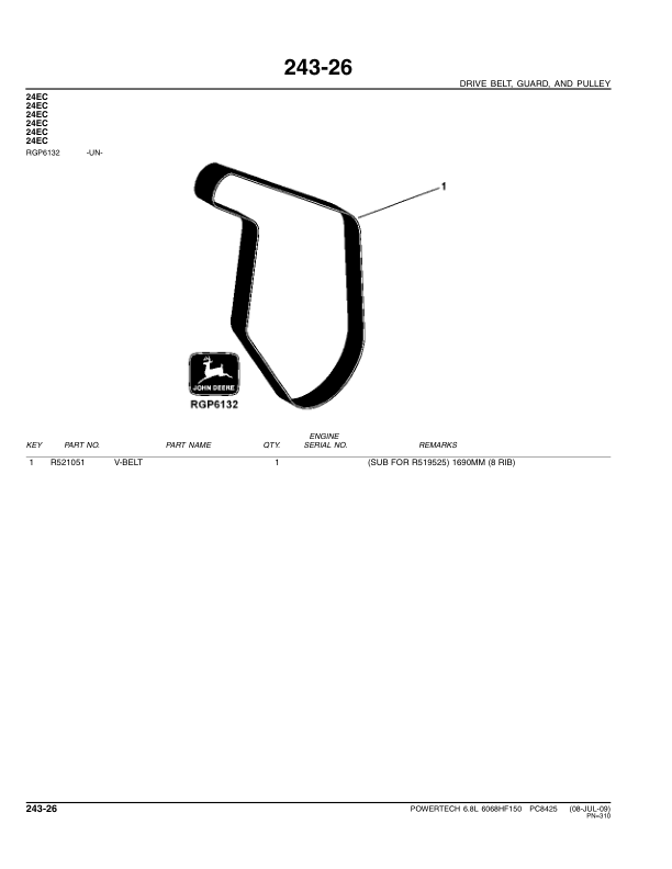 John Deere 6.8 L 6068HF150 PowerTech Engine Parts Catalog PC8425 - Image 14
