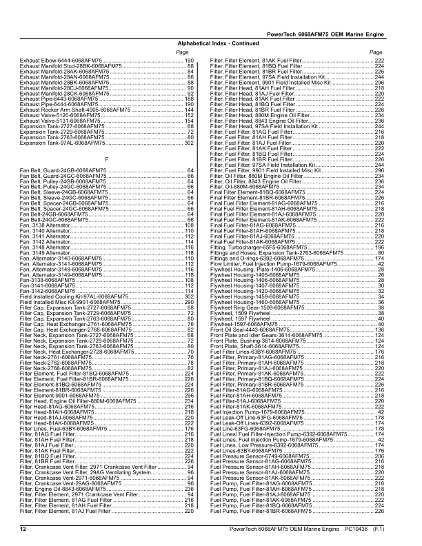 John Deere 6068AFM75 Marine Engine Parts Catalog PC10436 - Image 5