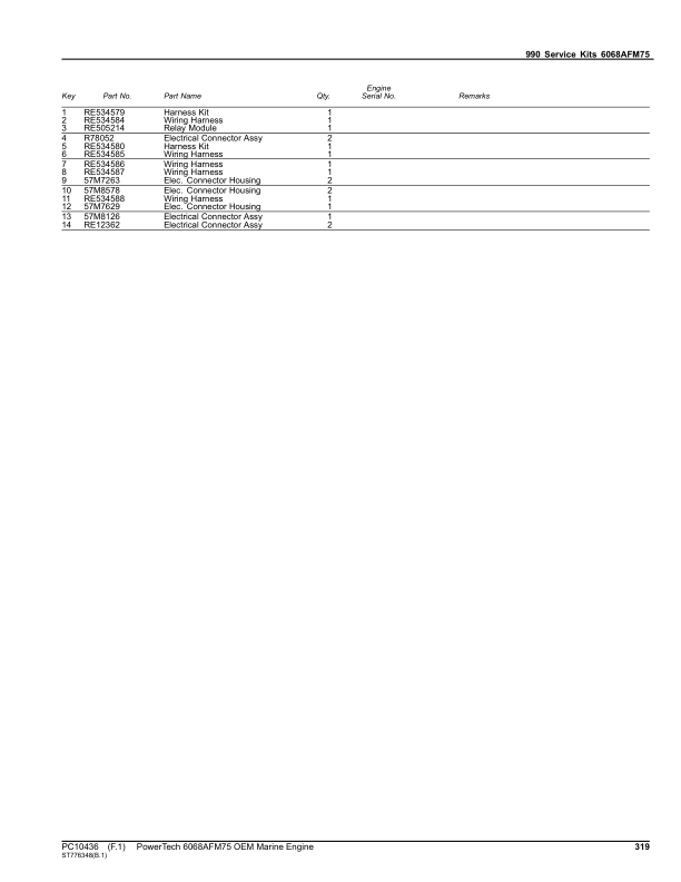 John Deere 6068AFM75 Marine Engine Parts Catalog PC10436 - Image 22