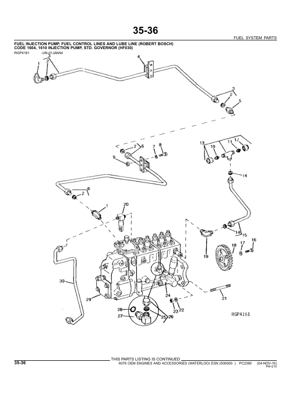 John Deere 6076 Engine Parts Catalog SN 500000 and UP PC230 - Image 13