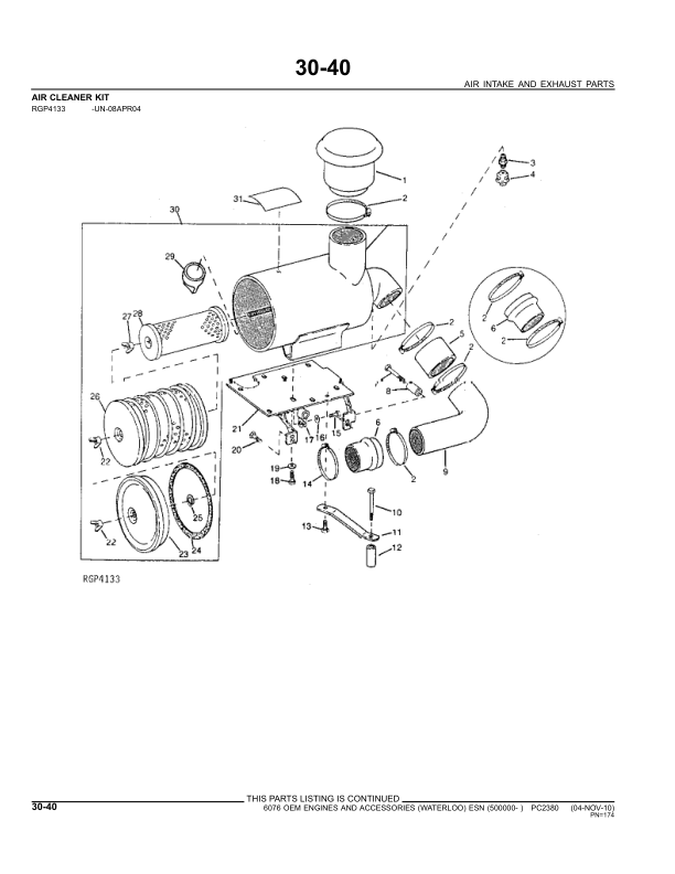 John Deere 6076 Engine Parts Catalog SN 500000 and UP PC230 - Image 12