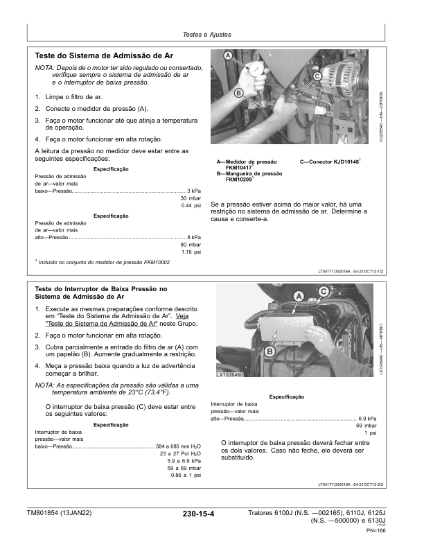 John Deere 6100J 6110J 6130J Tractor Diagnostic and Test Service Manual TM801854 PT - Image 7