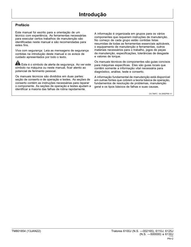 John Deere 6100J 6110J 6130J Tractor Diagnostic and Test Service Manual TM801854 PT - Image 3
