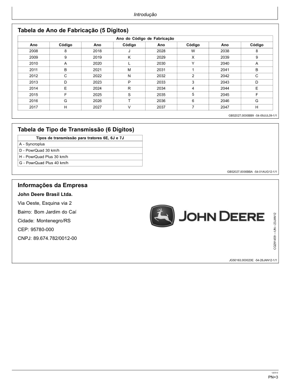 John Deere 6110J 6125J 6130J Tractor Operators Manual OML212759-M3 PT - Image 5