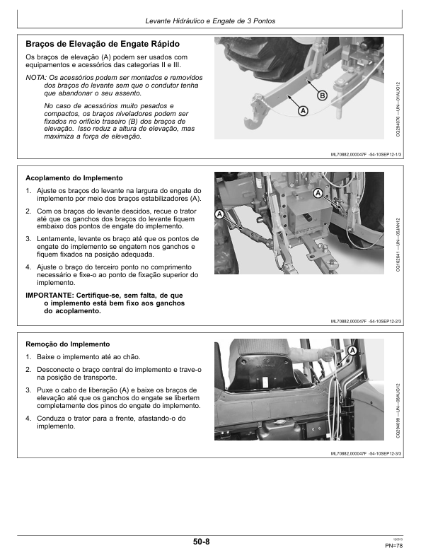 John Deere 6110J 6125J 6130J Tractor Operators Manual OML212759-M3 PT - Image 20