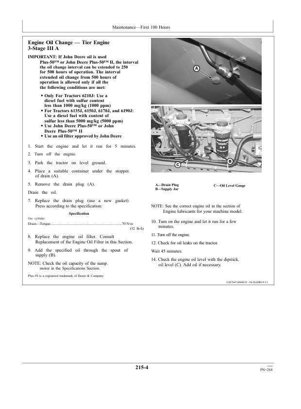John Deere 6135J 6150J 6170J 6190J 6210J Tractor Operators Manual OML224285 PT - Image 19
