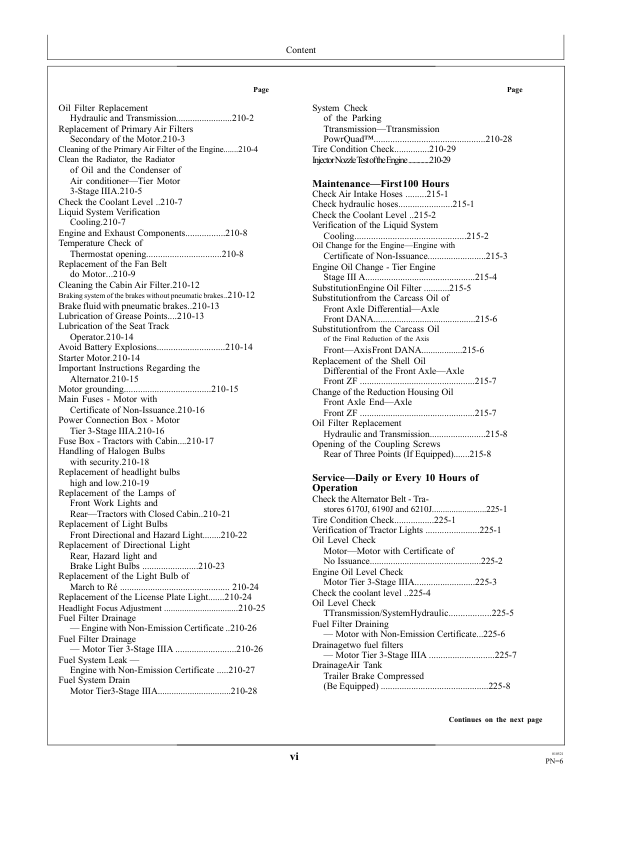 John Deere 6135J 6150J 6170J 6190J 6210J Tractor Operators Manual OML224285 PT - Image 3