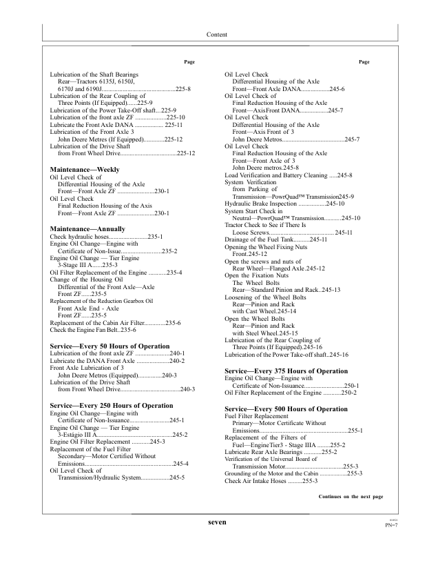 John Deere 6135J 6150J 6170J 6190J 6210J Tractor Operators Manual OML224285 PT - Image 4