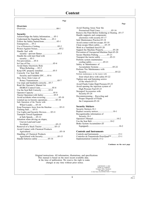 John Deere 6135J 6150J 6170J 6190J 6210J Tractor Operators Manual OML224285 PT - Image 10