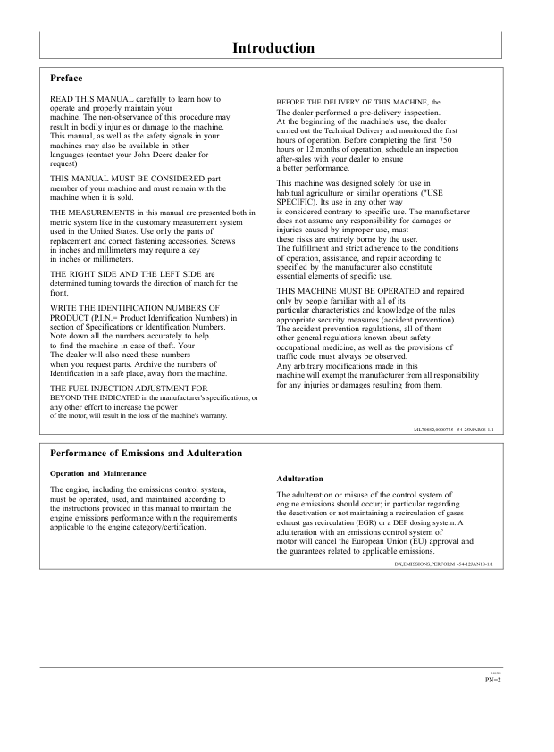 John Deere 6135J 6150J 6170J 6190J 6210J Tractor Operators Manual OML224285 PT - Image 8