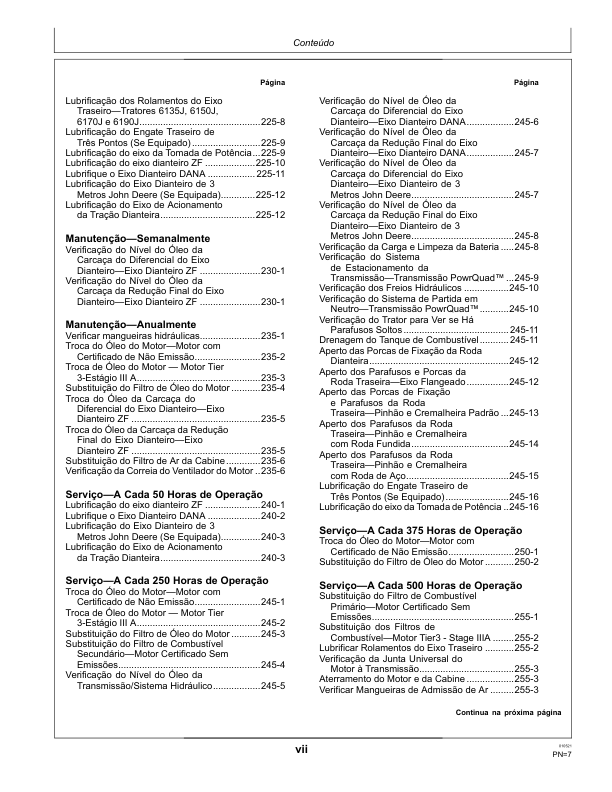 John Deere 6135J 6150J 6170J 6190J 9210J Tractor Operators Manual OML224285-L0 PT - Image 4