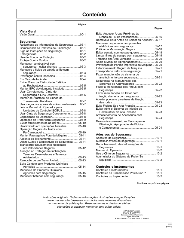 John Deere 6135J 6150J 6170J 6190J 9210J Tractor Operators Manual OML224285-L0 PT - Image 9