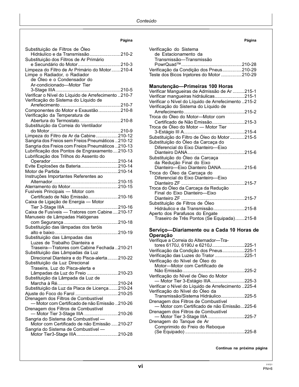 John Deere 6135J 6150J 6170J 6190J 9210J Tractor Operators Manual OML224285-L0 PT - Image 3