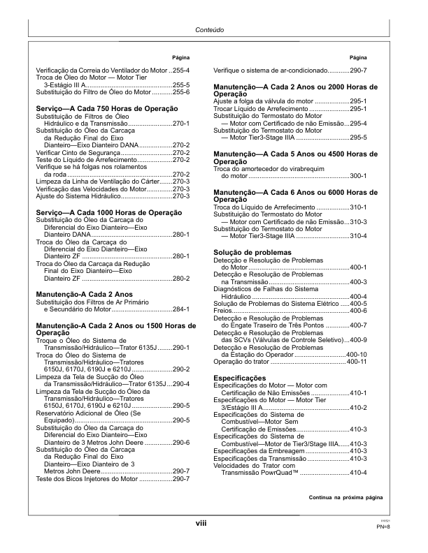 John Deere 6135J 6150J 6170J 6190J 9210J Tractor Operators Manual OML224285-L0 PT - Image 5