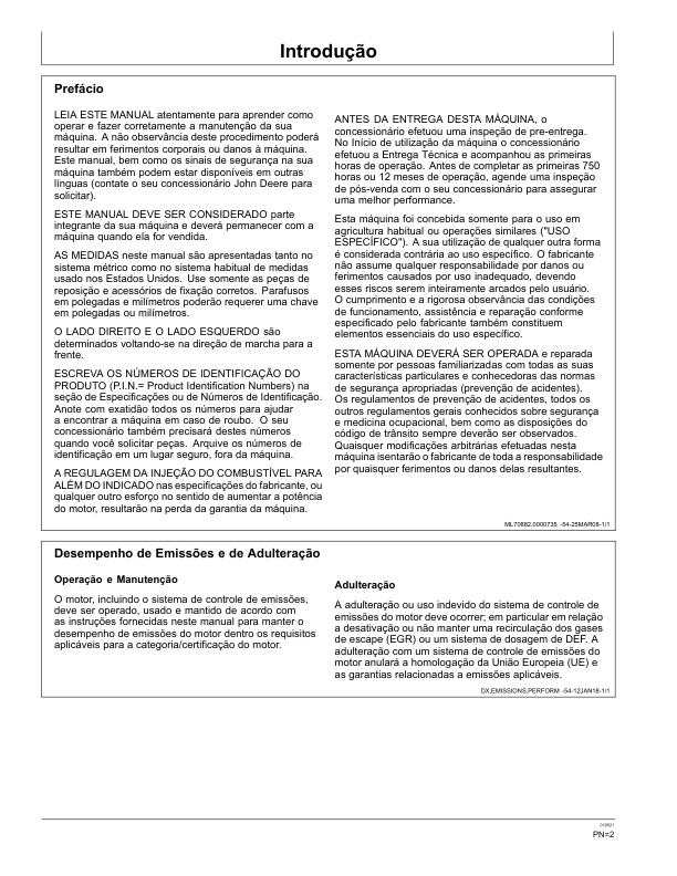 John Deere 6135J 6150J 6170J 6190J 9210J Tractor Operators Manual OML224285-L0 PT - Image 7