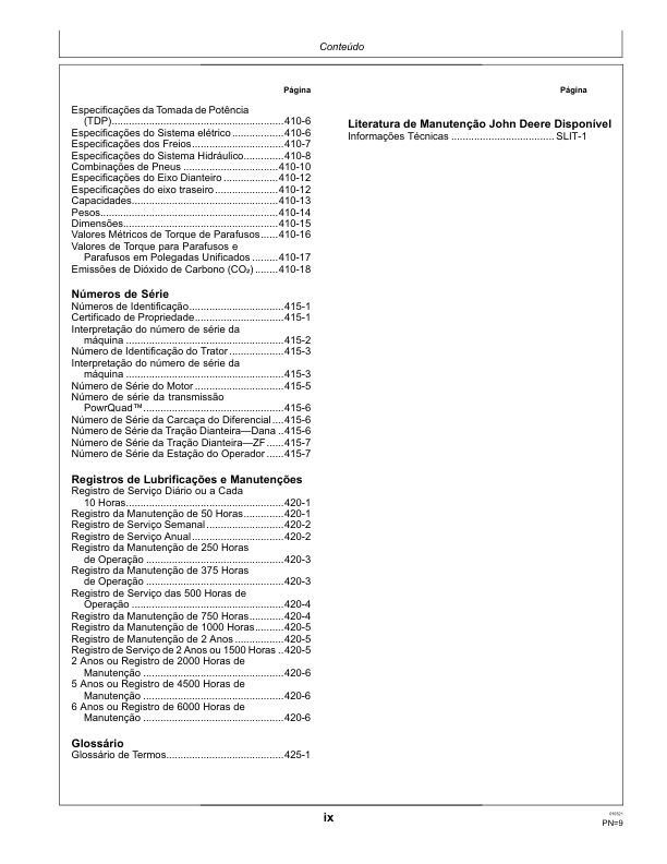 John Deere 6135J 6150J 6170J 6190J 9210J Tractor Operators Manual OML224285-L0 PT - Image 6