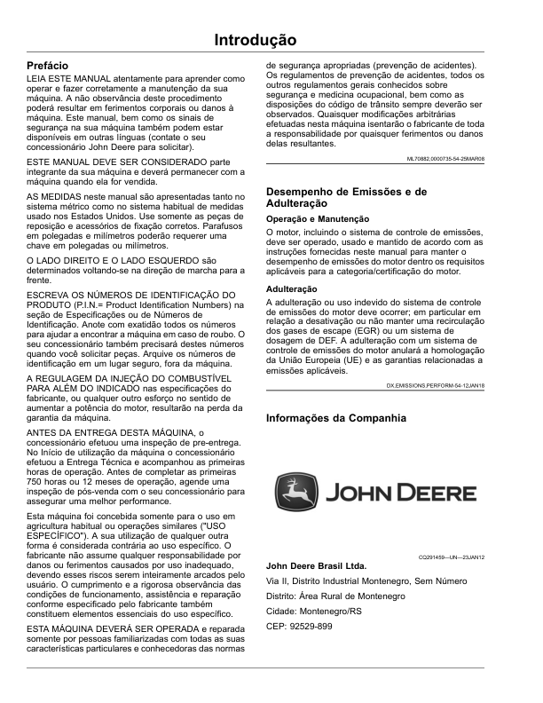 John Deere 6135M 6150M 6170M 6190M 6210M Tractor Operators Manual OML224048 PT - Image 7
